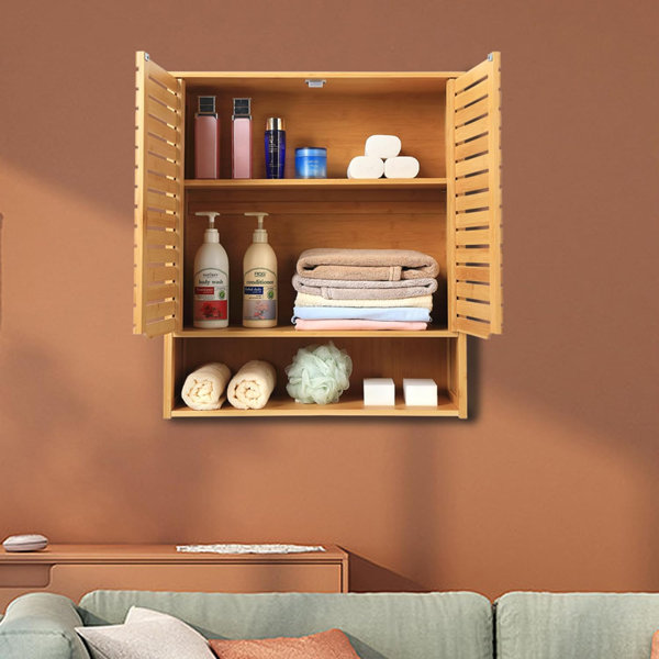 Winston Porter Novaleigh Solid Wood Wall Bathroom Cabinet | Wayfair